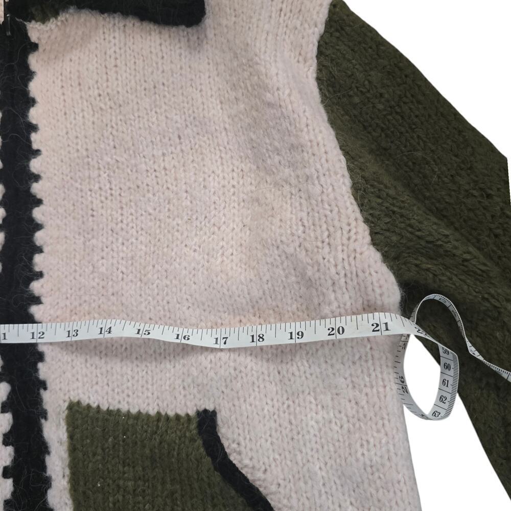 Zara Green and Cream Colorblock Sweater - Picture 7 of 8